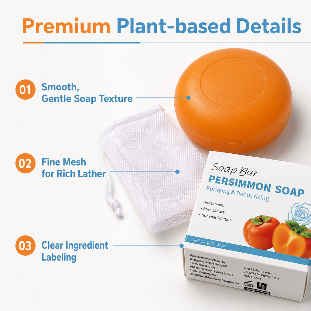 Rose Scent Persimmon Deodorant Soap Bar