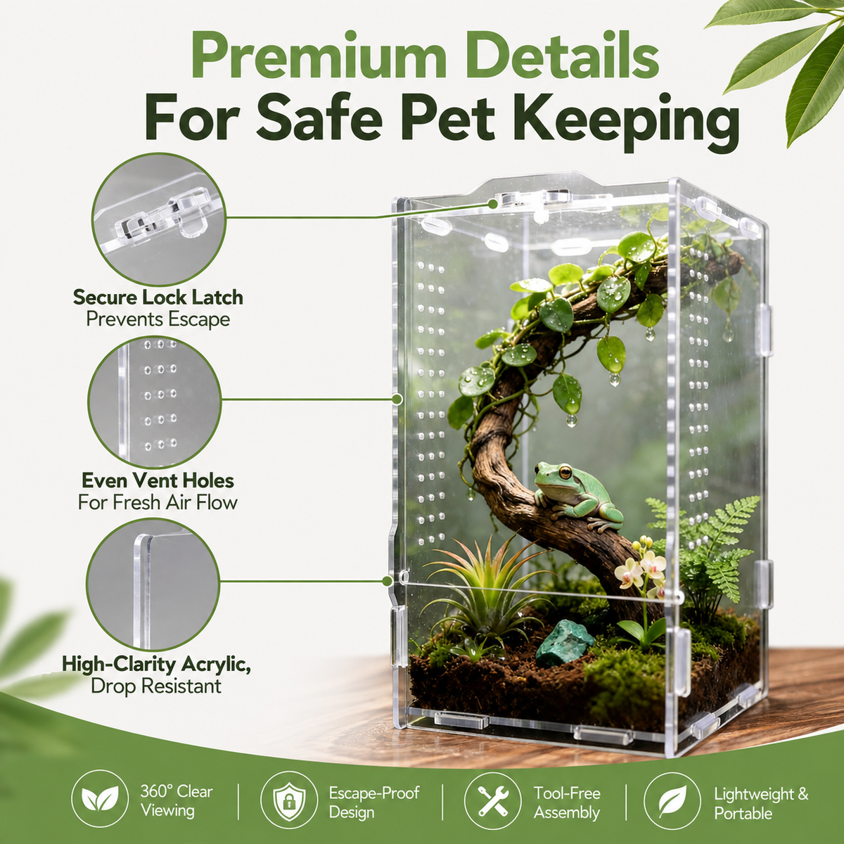 Acrylic insect breeding container