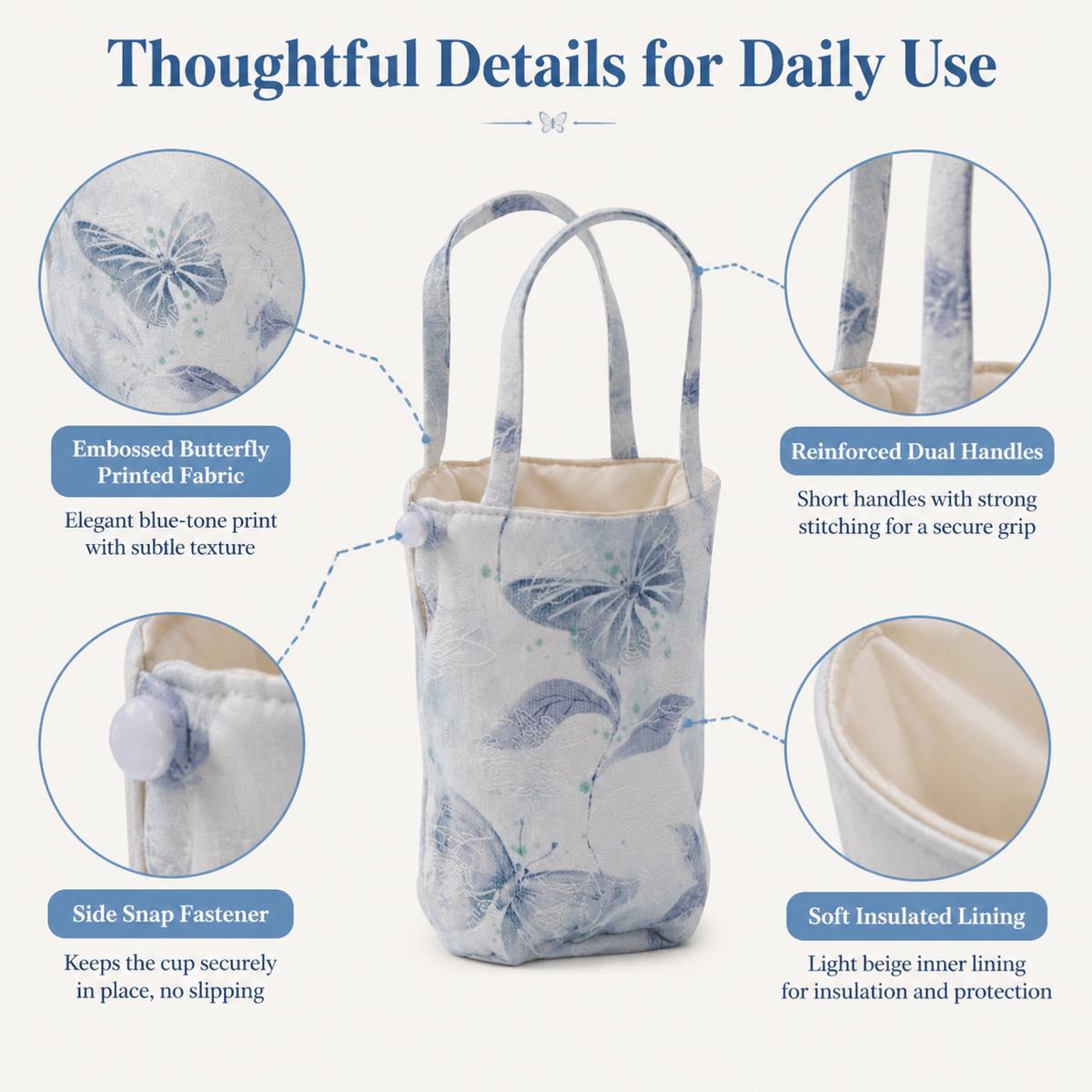 Portable insulated water bottle storage bag