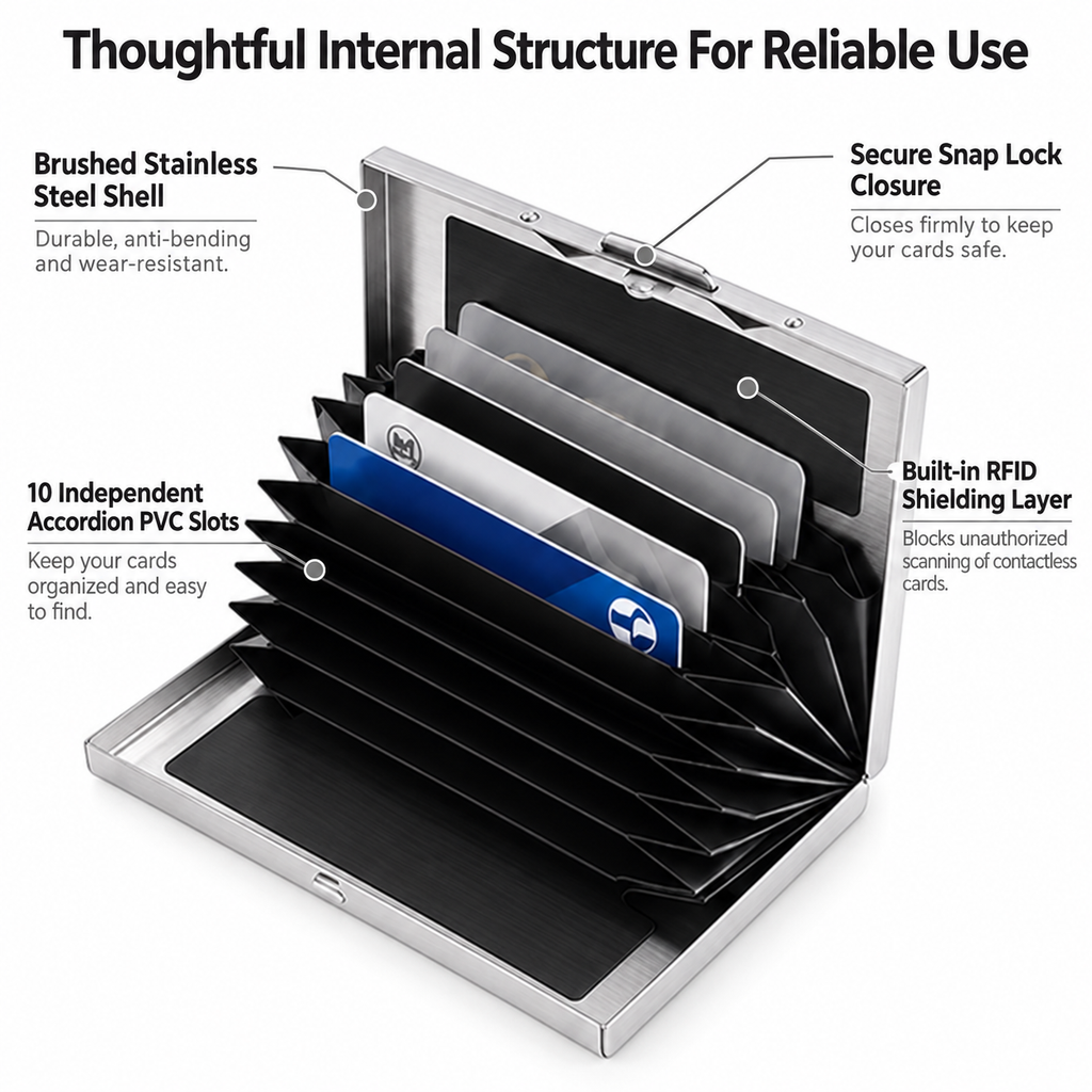Stainless Steel RFID Blocking Card Holder