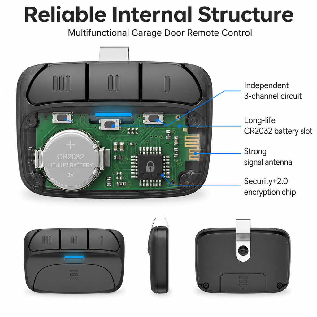 Multifunctional Garage Door Remote — Compatible with LiftMaster, Chamberlain, and Craftsman Garage Door Openers