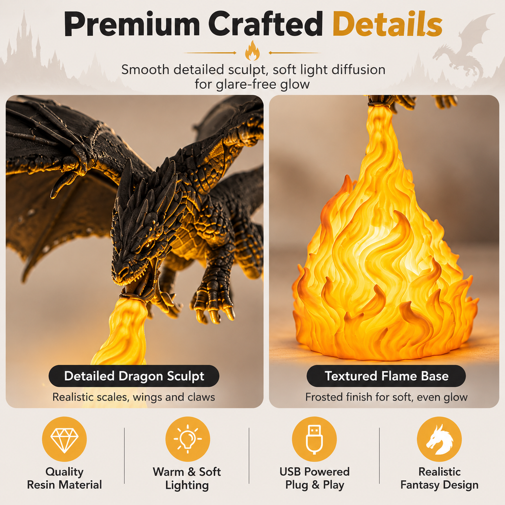 Charizard-shaped night light (with realistic fire-breathing effect)