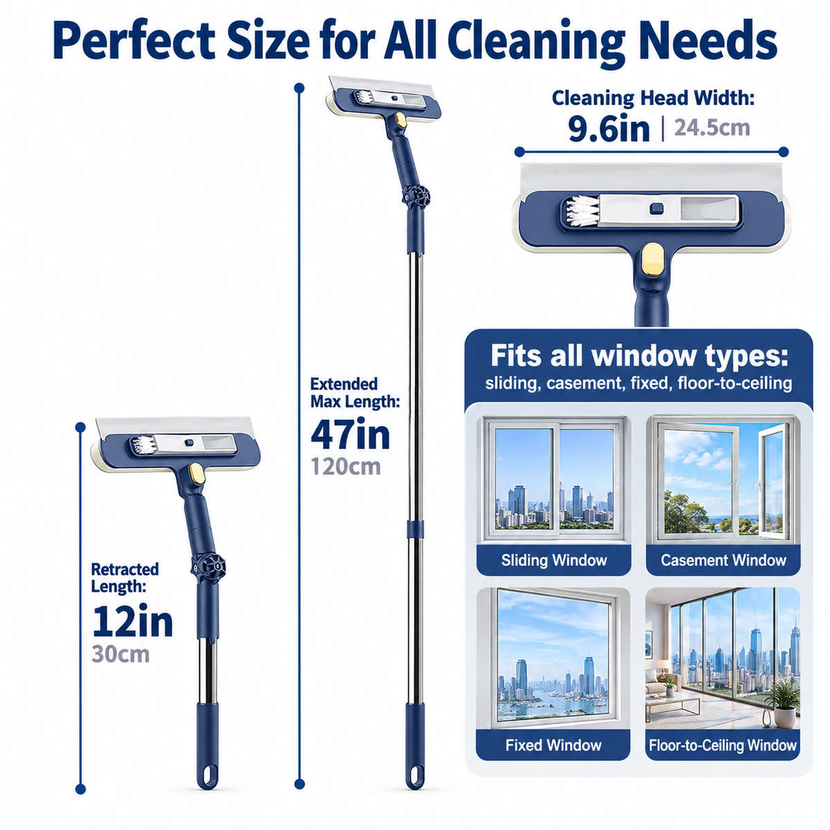 Telescopic window cleaning tool