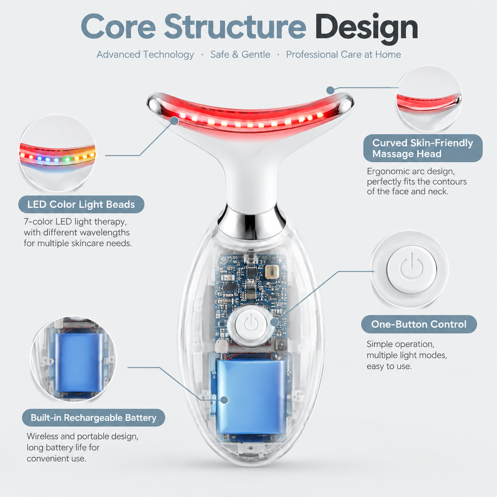 7-Color Light & Red Light Beauty Massage Device