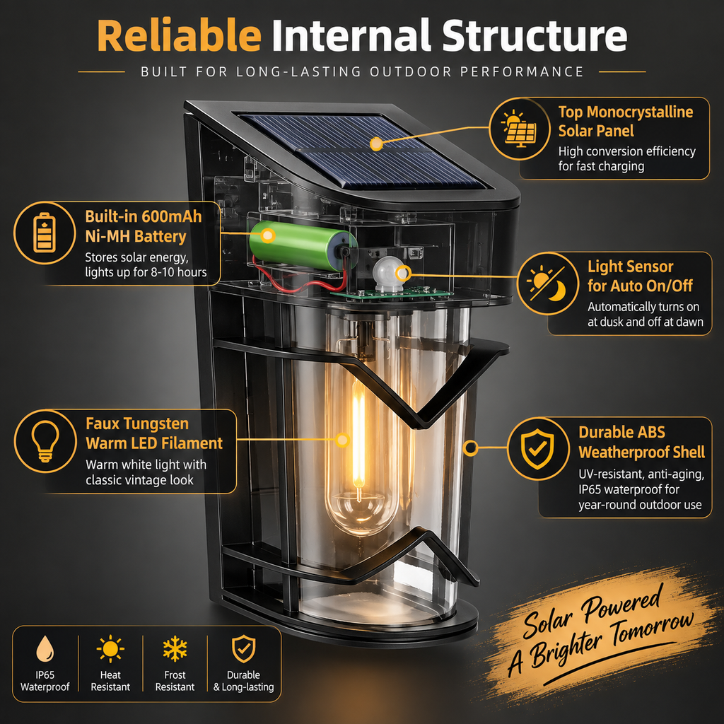 Light-controlled solar wall lamp