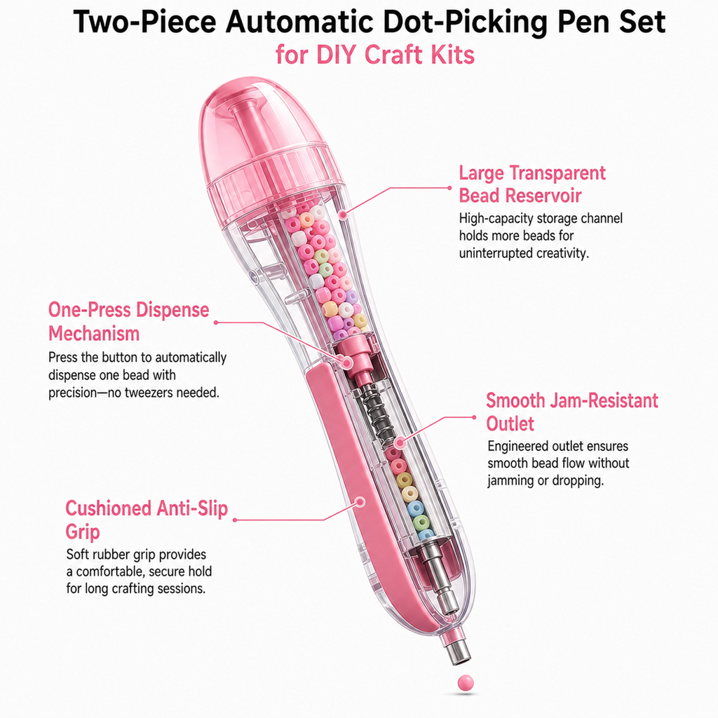DIY Fuse Bead 2-Piece Set with Automatic Bead-Placing Pen
