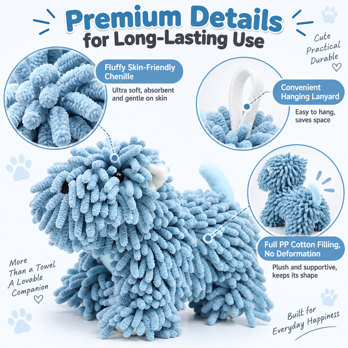Puppy-shaped hand towel