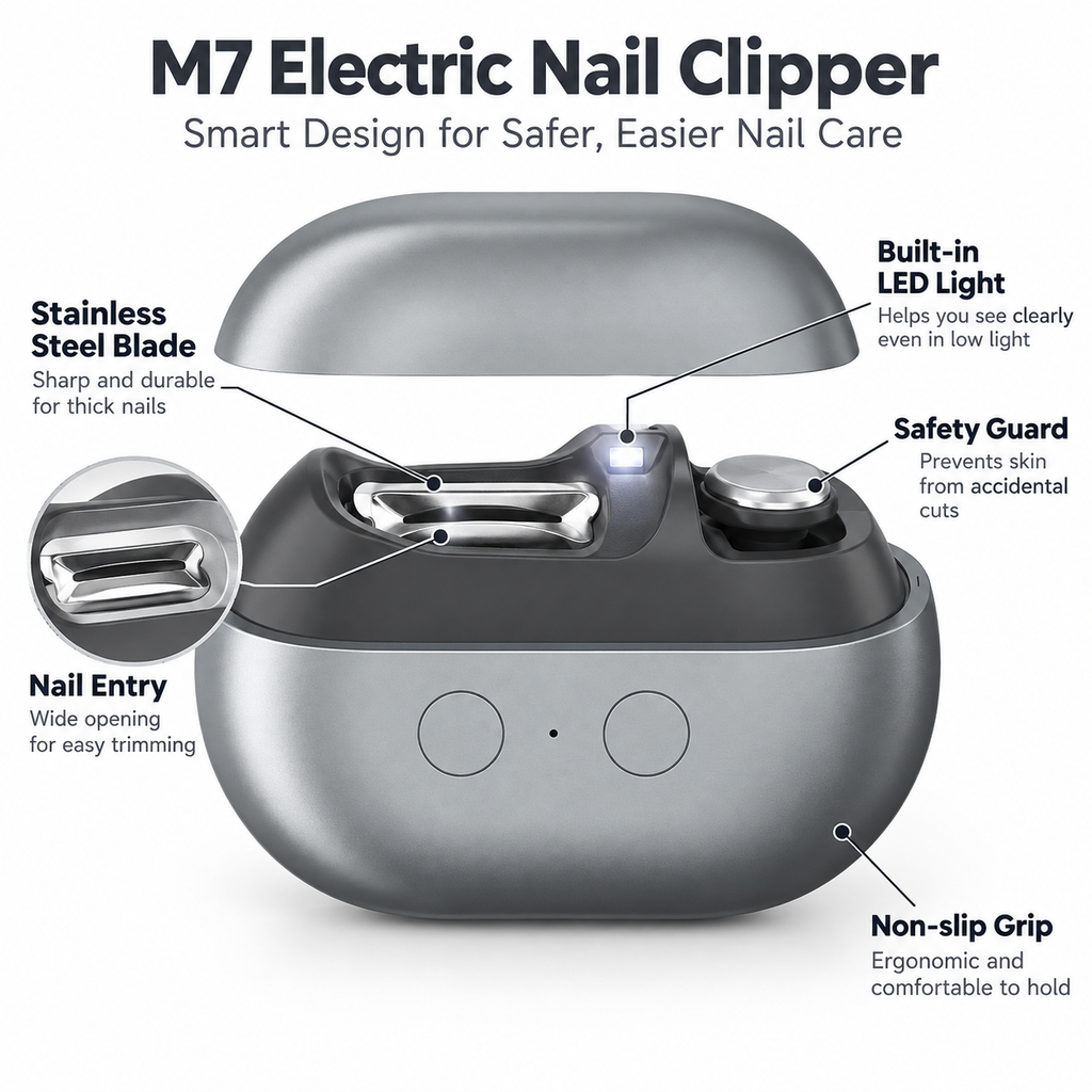 Electric Nail Clipper with LED Light