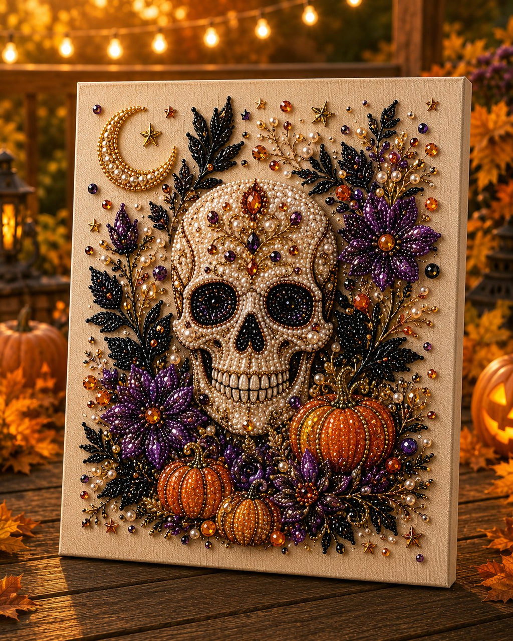 🔥 Last Day 60% OFF – 👻✨ Halloween Pearl Art DIY Kit – Turn Tiny Pearls into Spooky-Cute Magic