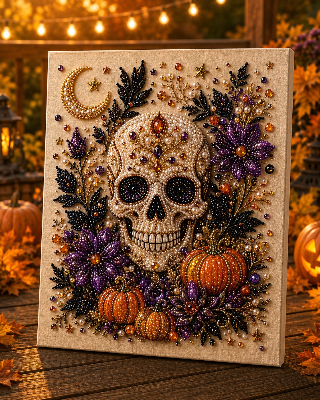 🔥 Last Day 60% OFF – 👻✨ Halloween Pearl Art DIY Kit – Turn Tiny Pearls into Spooky-Cute Magic