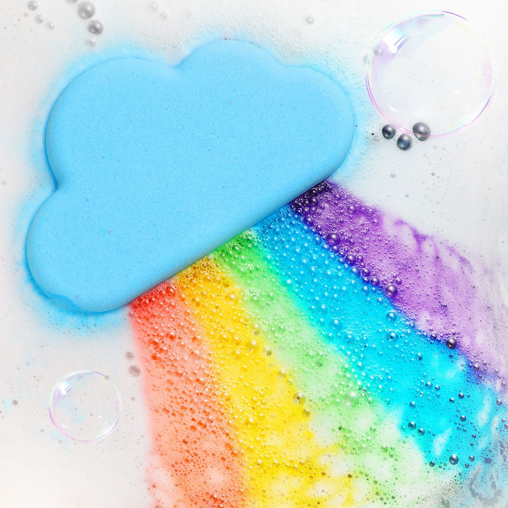 Rainbow Bath Bombs for Kids,Handmade 4 Pcs Bath Bombs Gift Set