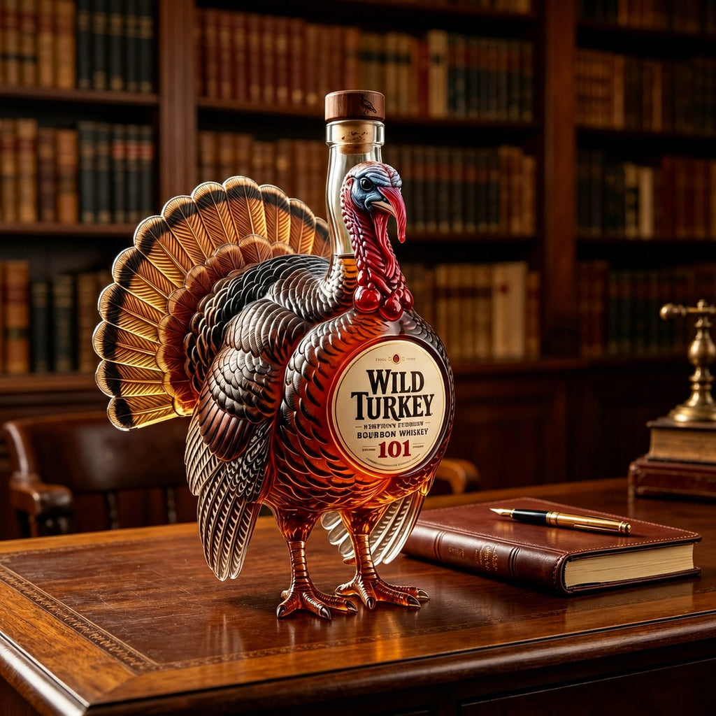 Wild Turkey 101 3D Sculpted Turkey Whiskey Bottle