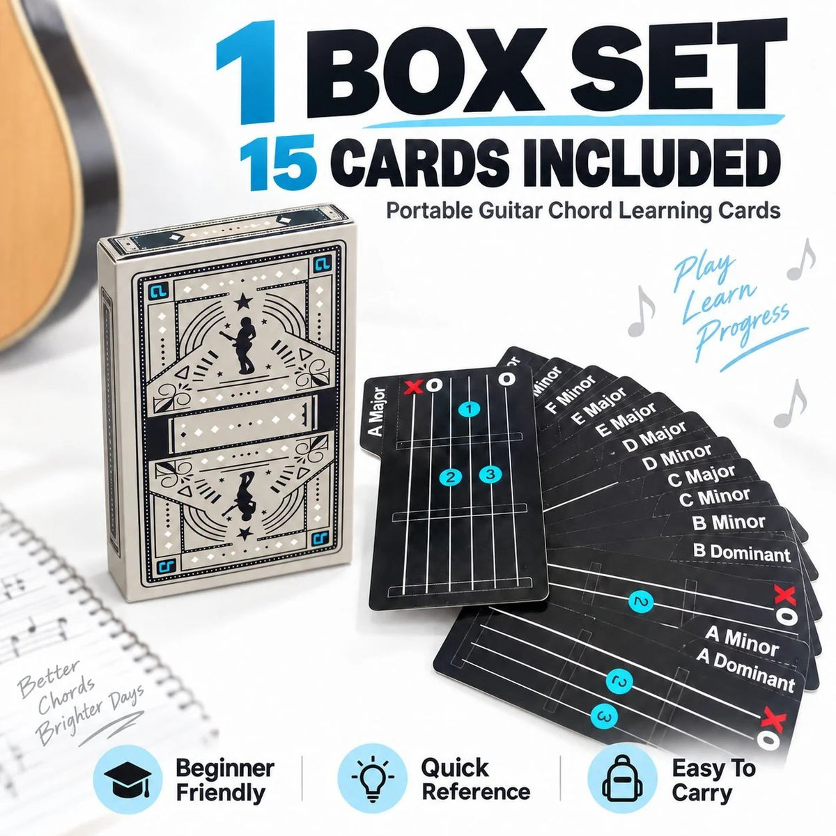💯🎸✨ Guitar Chord Cards — Learn Chords Faster & Master Your Guitar Skills Easier!