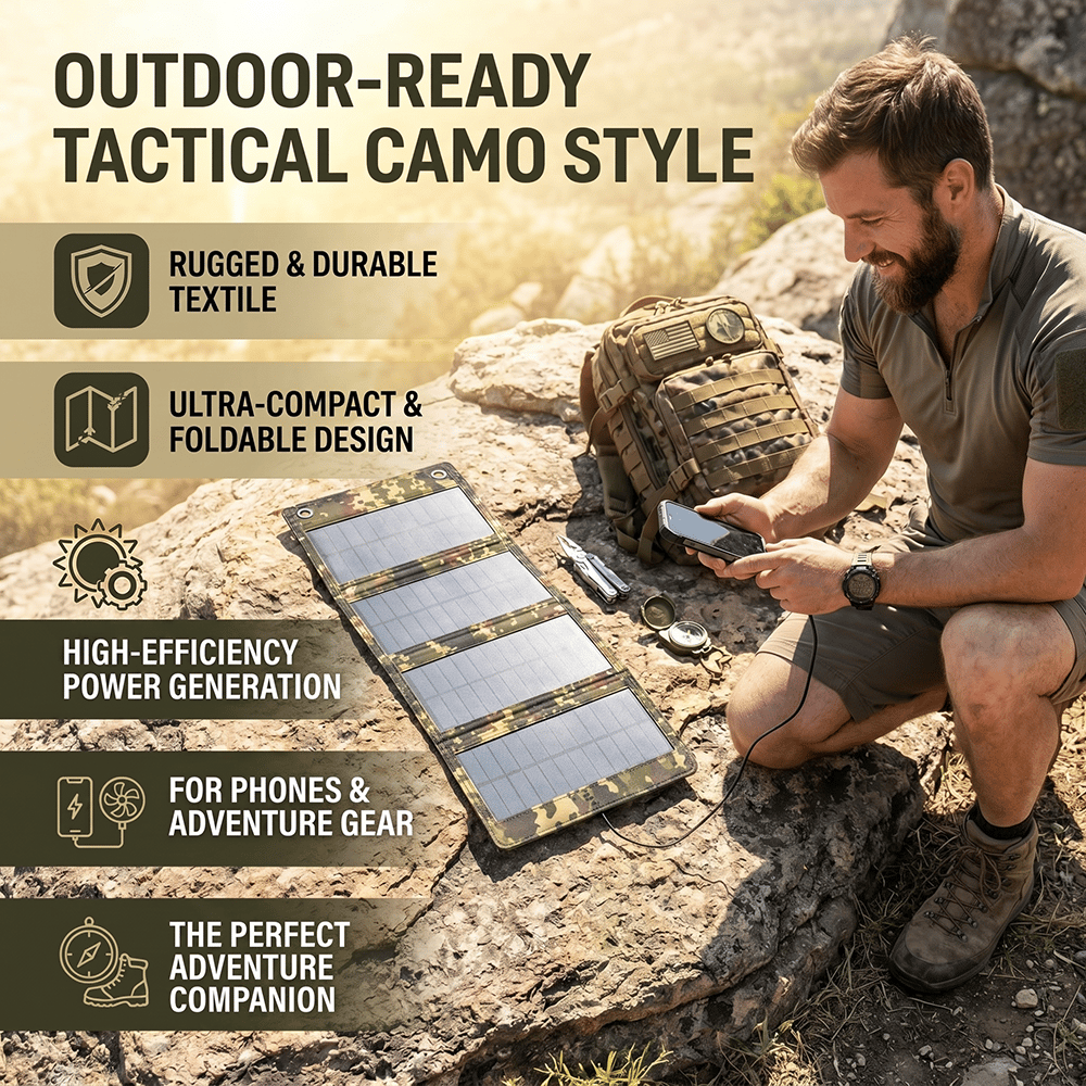 ☀️ Foldable 10W Solar Charger Panel with USB Output