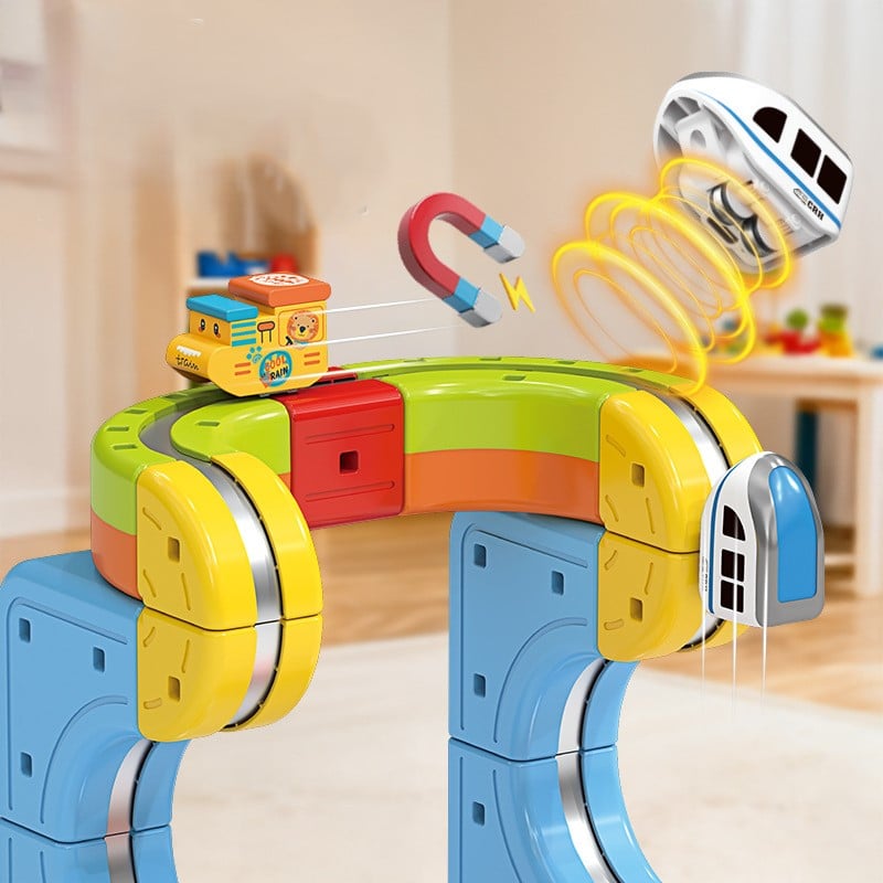 Magic Rail Track Blocks – Creative DIY Train Set with LED & Gravity-Defying Upside-Down Track | Kids Gift