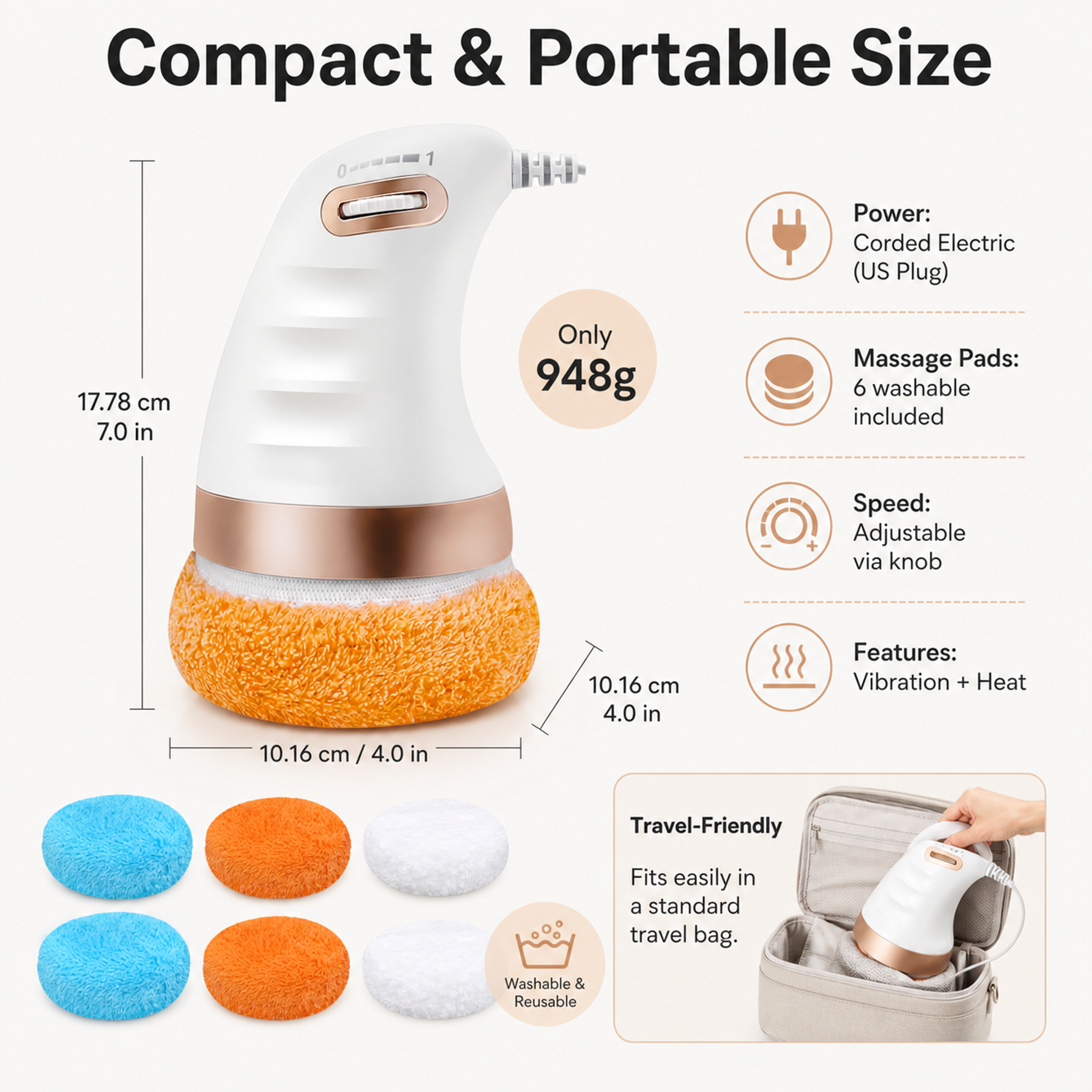 Handheld Electric Body-Sculpting Massager (with Adjustable Speed)