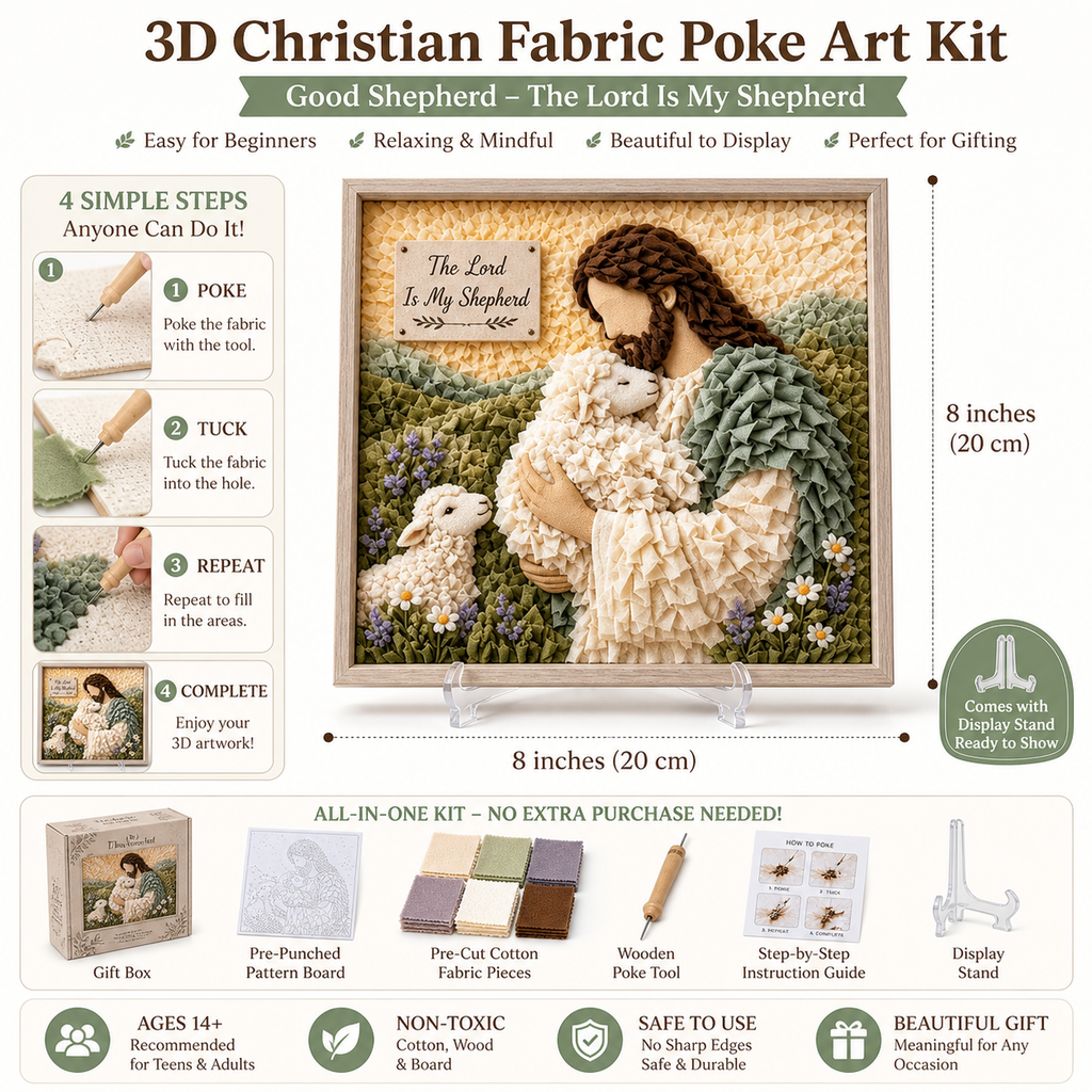 3D Christian Fabric Poke Art Kit