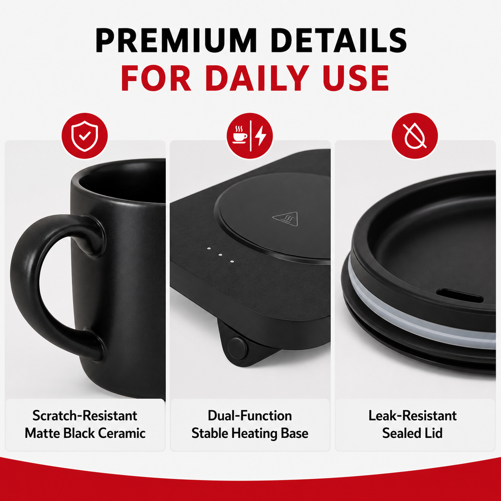 Black Smart Thermal Mug