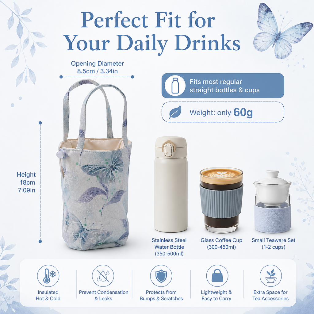 Portable insulated water bottle storage bag