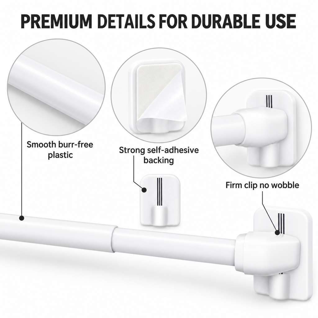 4-Piece Telescopic Tension Rod Set
