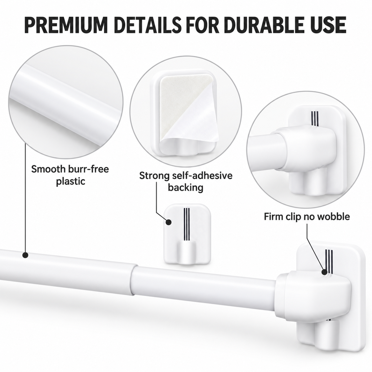 4-Piece Telescopic Tension Rod Set