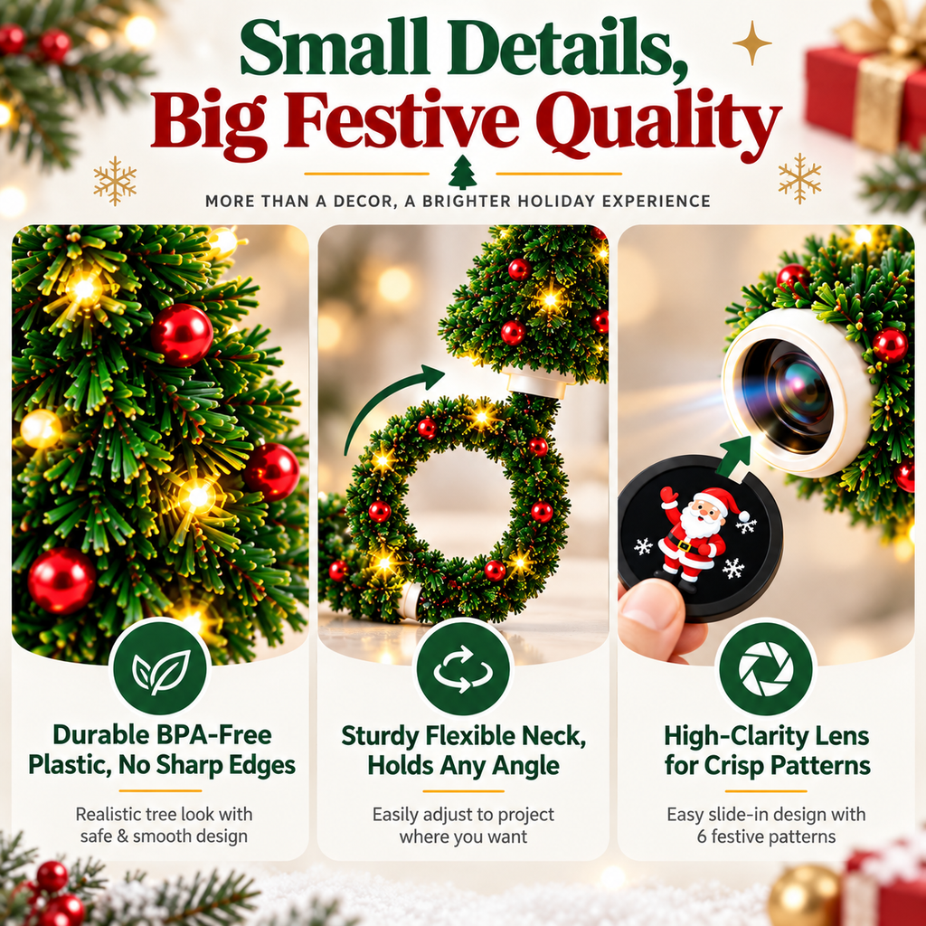 HD USB Christmas tree projector light