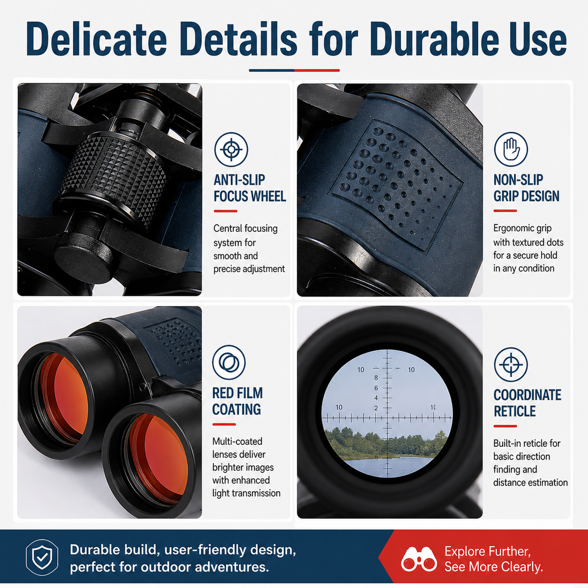 Coordinates 60X60 binoculars high definition high power night vision red film outdoor