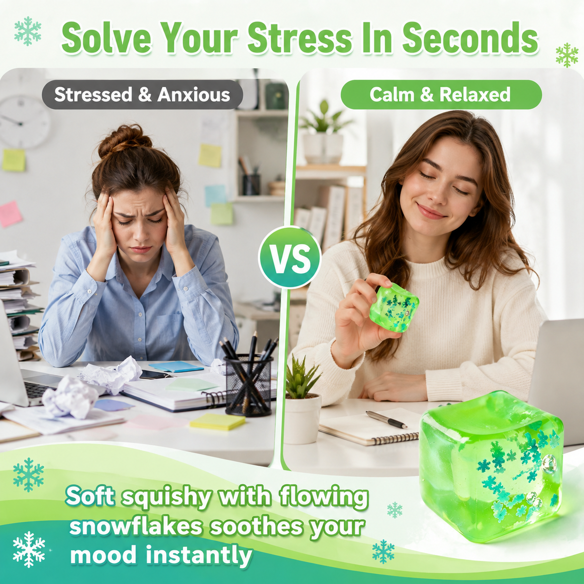 Soft, fluffy ice cubes – a stress-relieving toy made of quicksand.