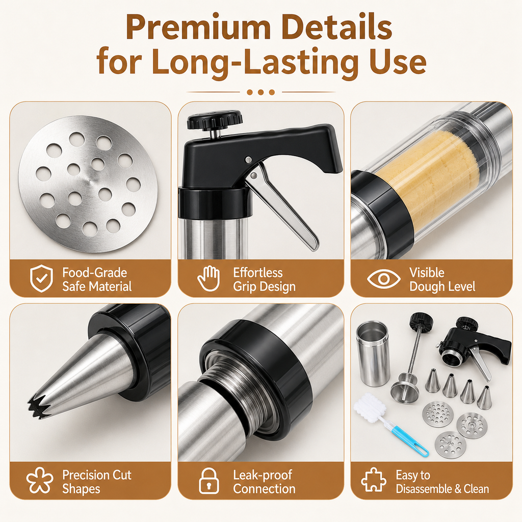 Cookie Press (includes decorating nozzles and bean paste molds)