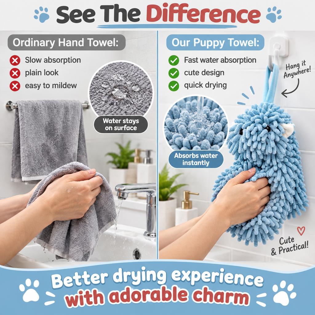 Puppy-shaped hand towel
