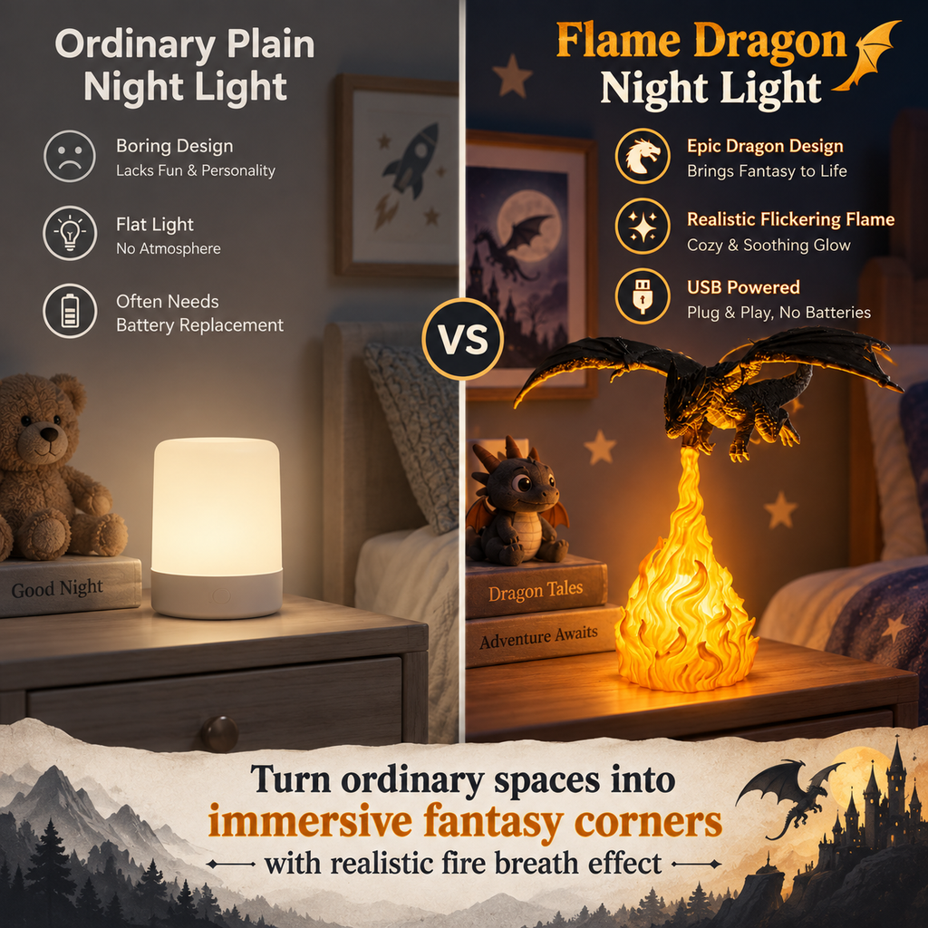 Charizard-shaped night light (with realistic fire-breathing effect)