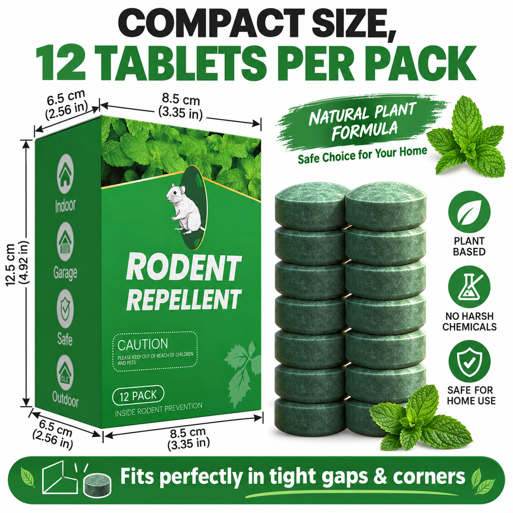 12 Packs of Natural Rodent Repellent (Containing Camphor and Peppermint Oil)