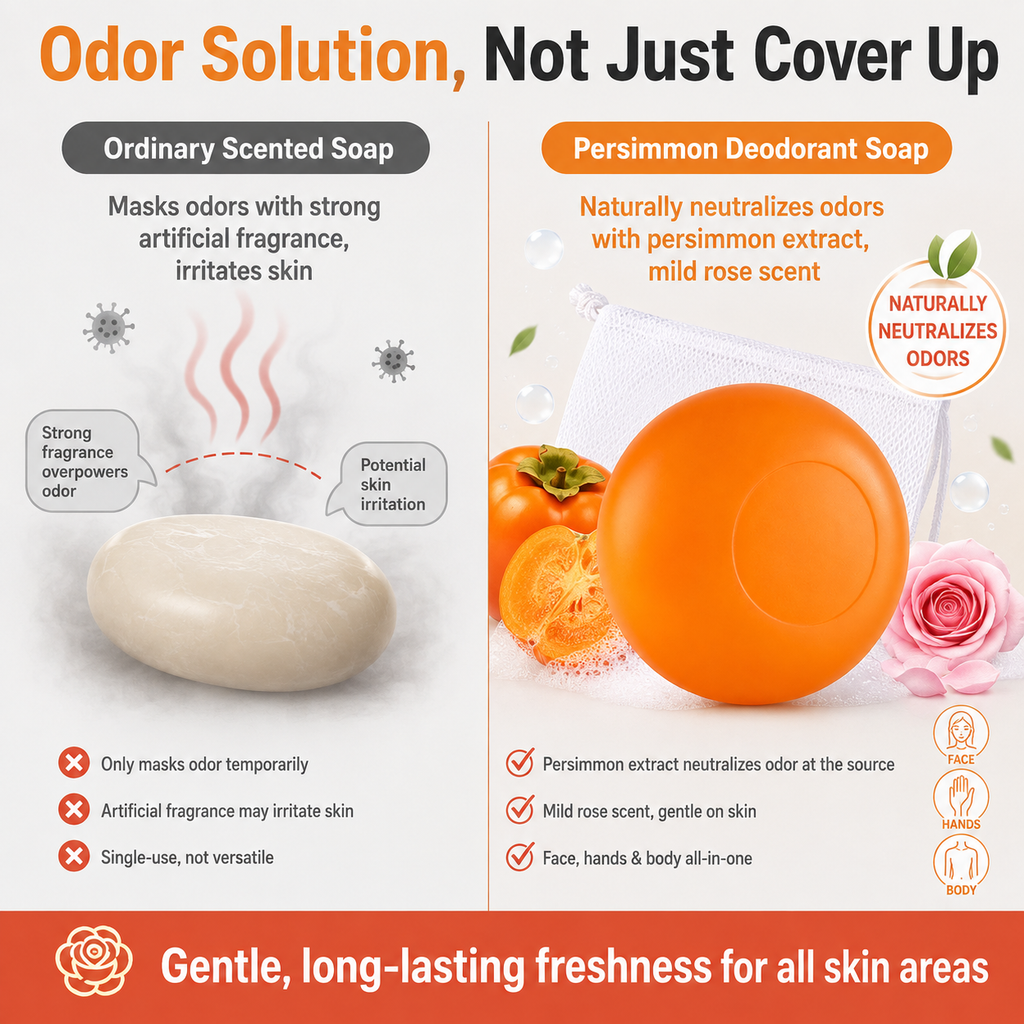 Rose Scent Persimmon Deodorant Soap Bar