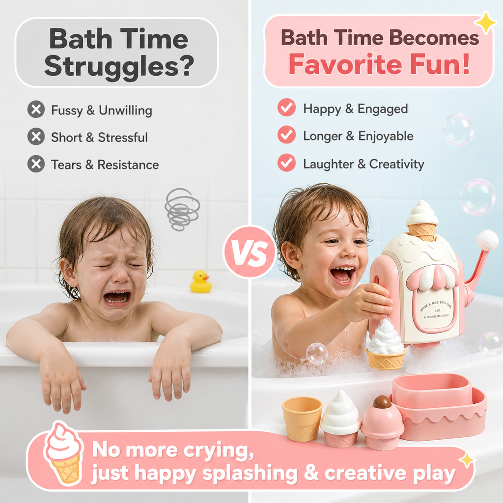 Children's bathroom ice cream bubble machine