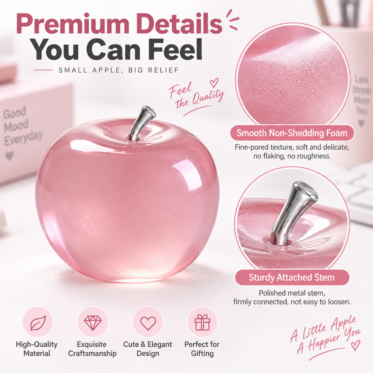 Realistic Apple Slow-Rising Stress Relief Squeeze Toy