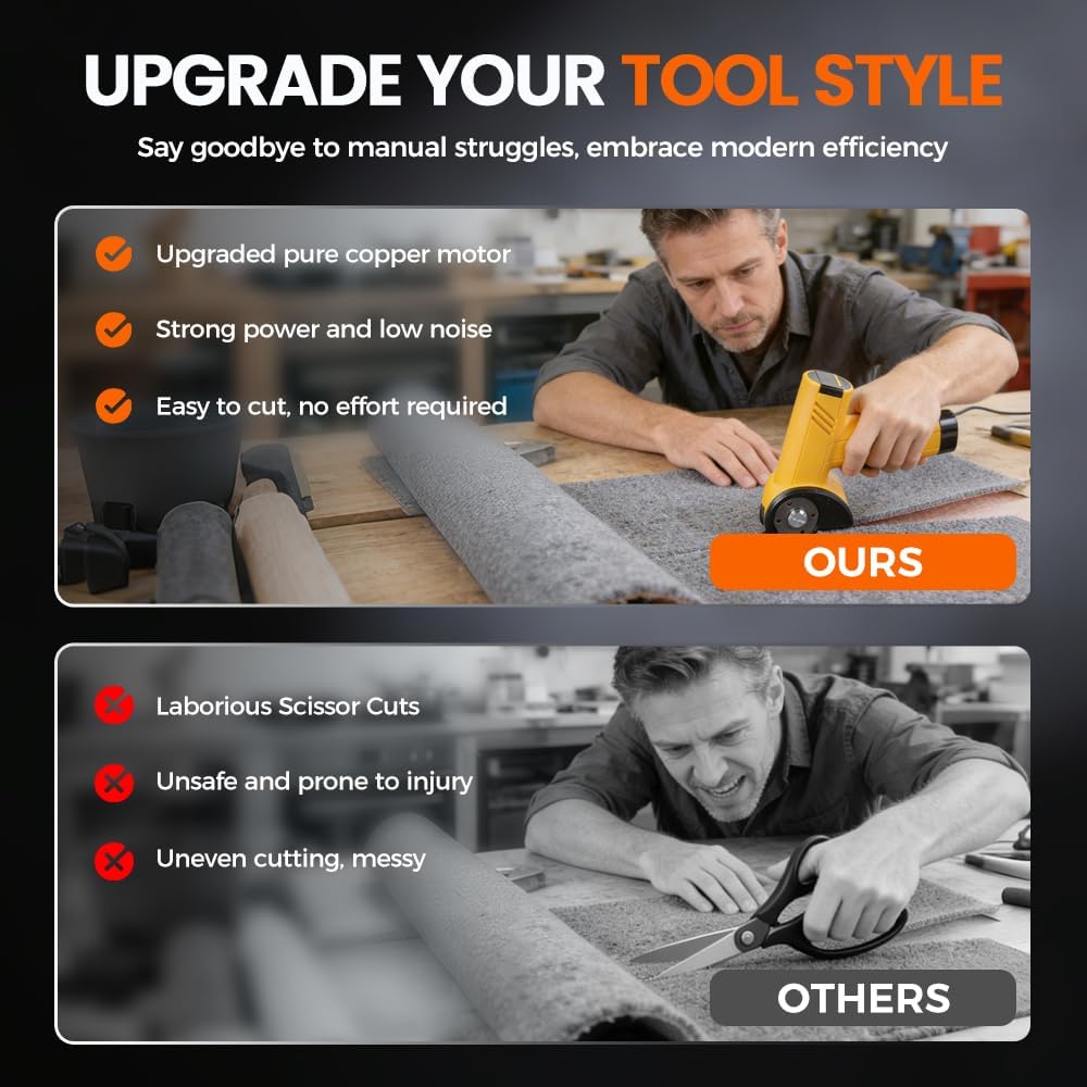 Cordless Heavy-Duty Fabric Shears – Precision Cutting for Carpet, Cardboard, & Thick Textiles ✂️📦
