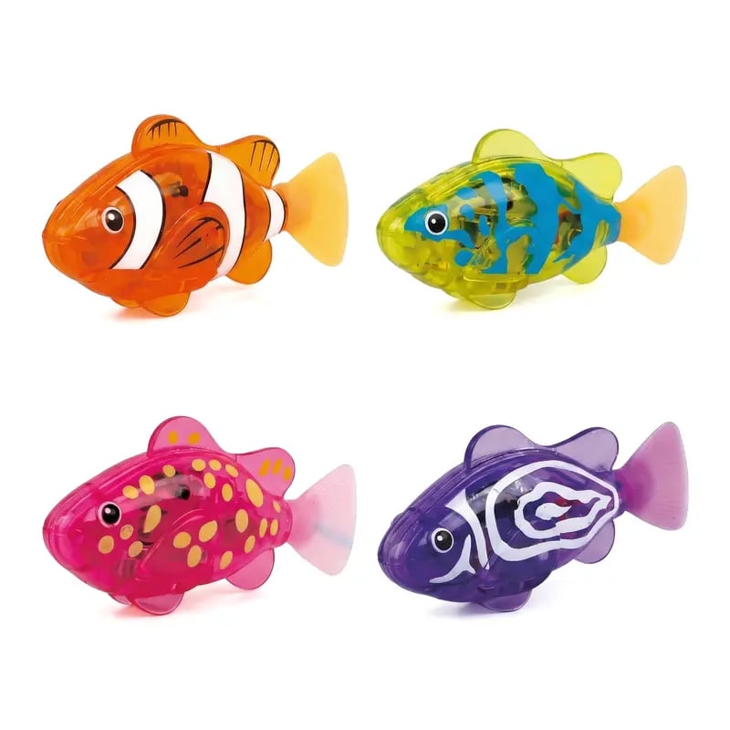 4Pcs Induction Activated | LED Light Up | Auto-Swimming Bath Toy