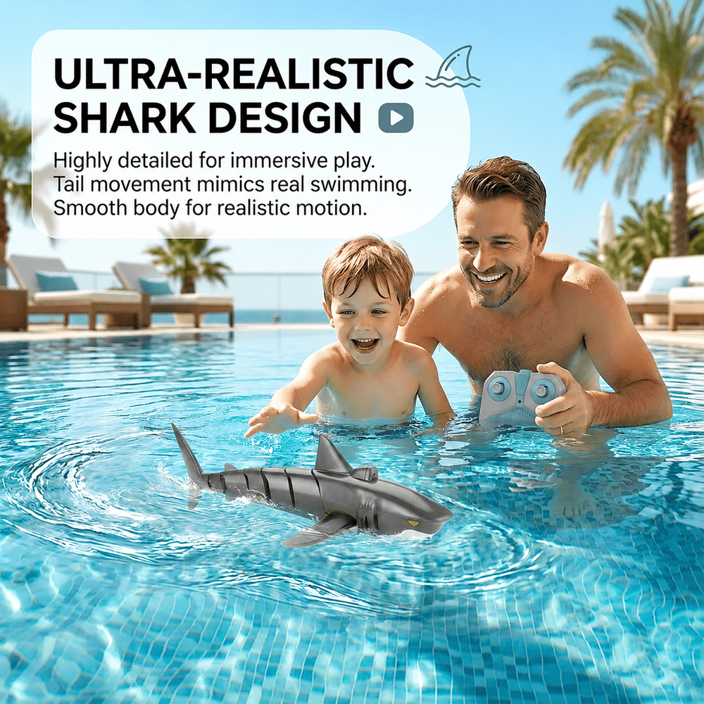 🦈💦2.4G Remote Control Shark Toy – Realistic Swimming RC Shark for Kids