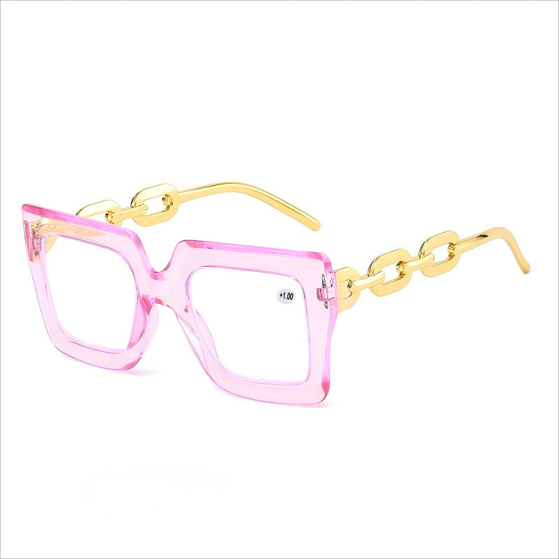 🔥Last day, 70% OFF!🔥-Women’s Oversized Square Chain Reading Glasses(1set-6pcs)