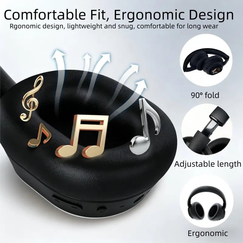 🎧 Bluetooth LCD Touchscreen ANC Headphones with DIY Wallpapers & Smart Features