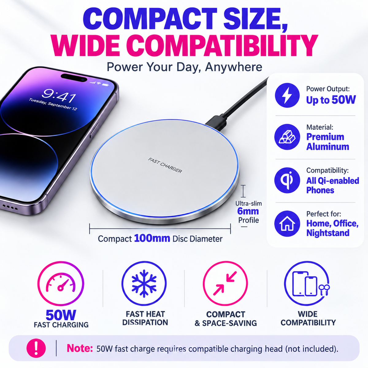 Aluminum Wireless Charging Pad