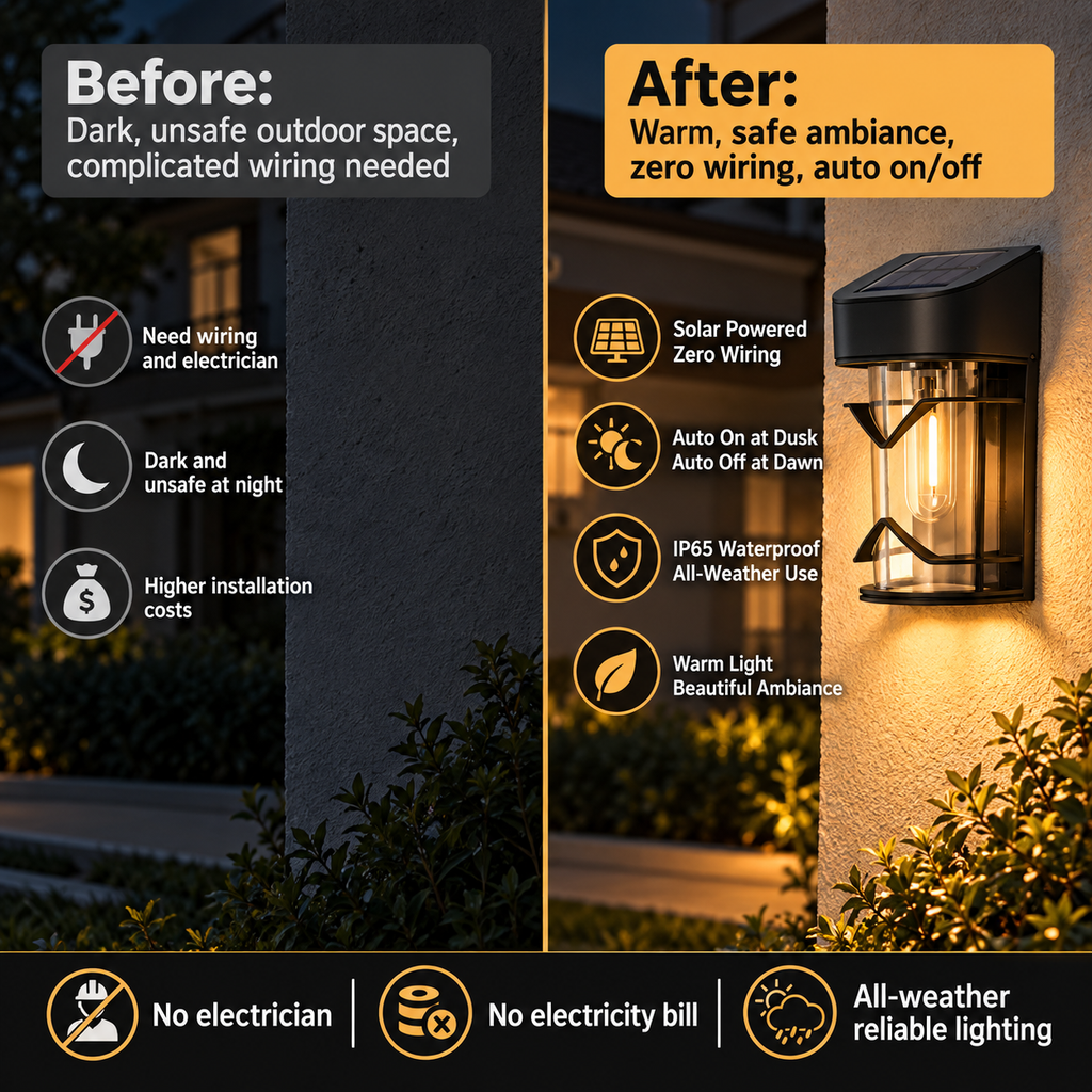 Light-controlled solar wall lamp