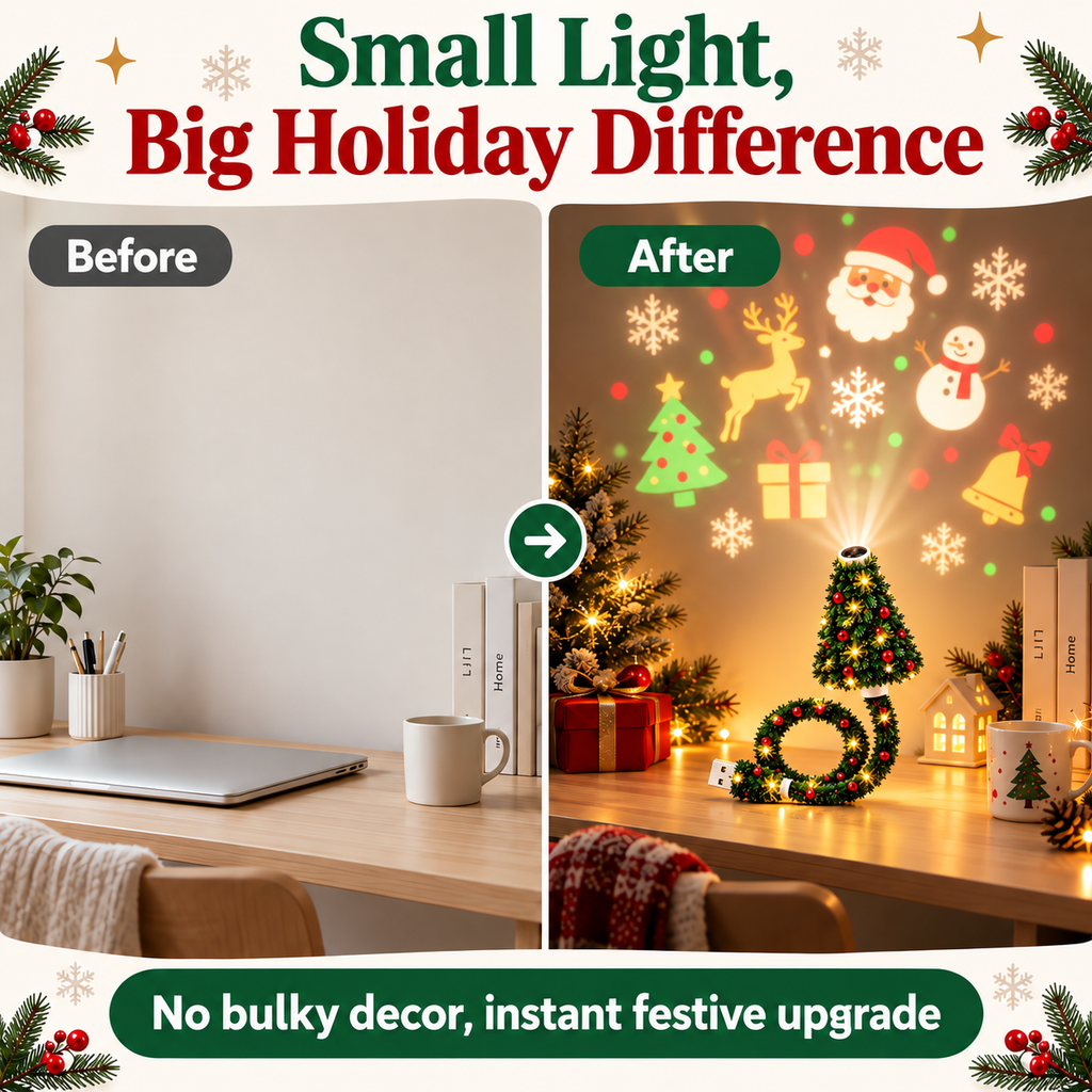 HD USB Christmas tree projector light