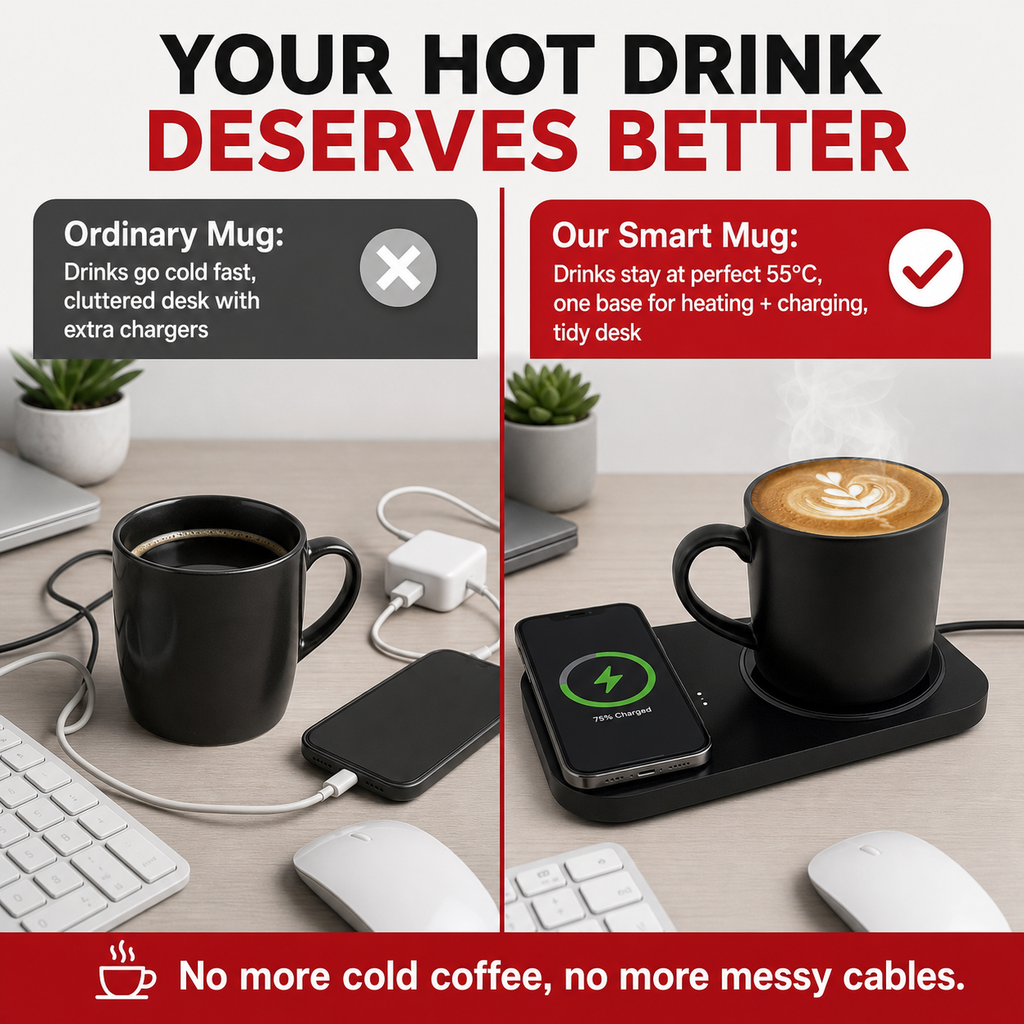 Black Smart Thermal Mug