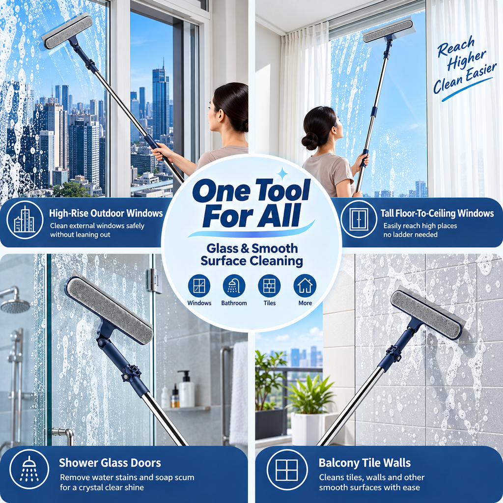 Telescopic window cleaning tool