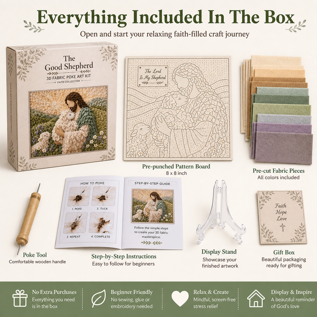 3D Christian Fabric Poke Art Kit