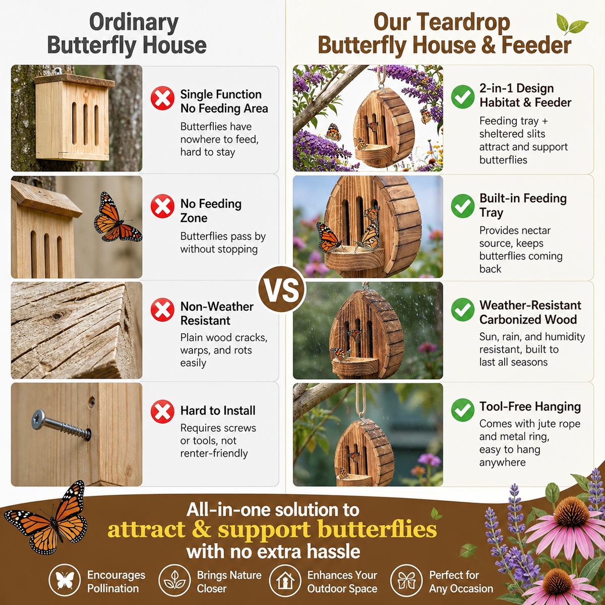 Wooden Butterfly House