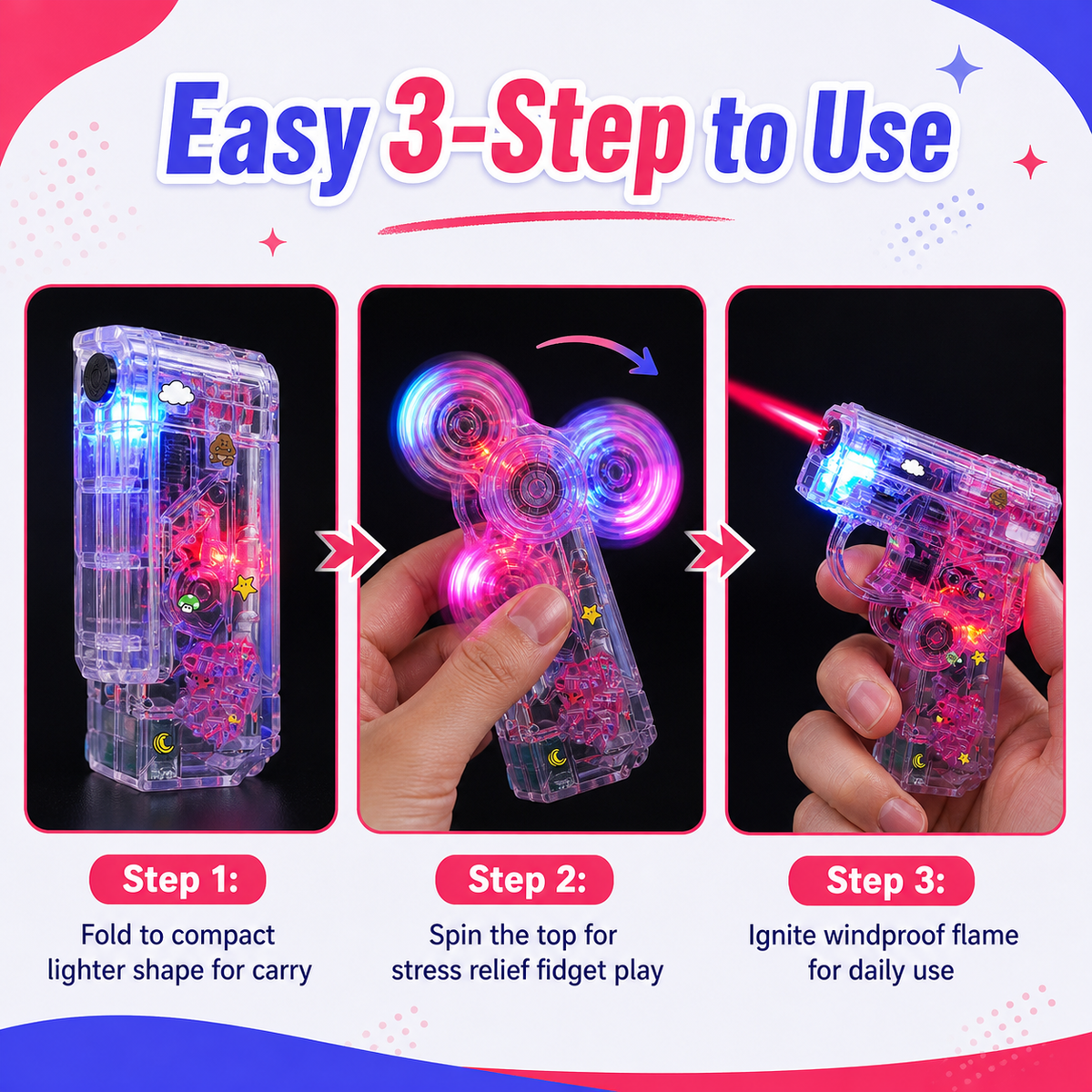 Foldable Fidget Spinner Lighter