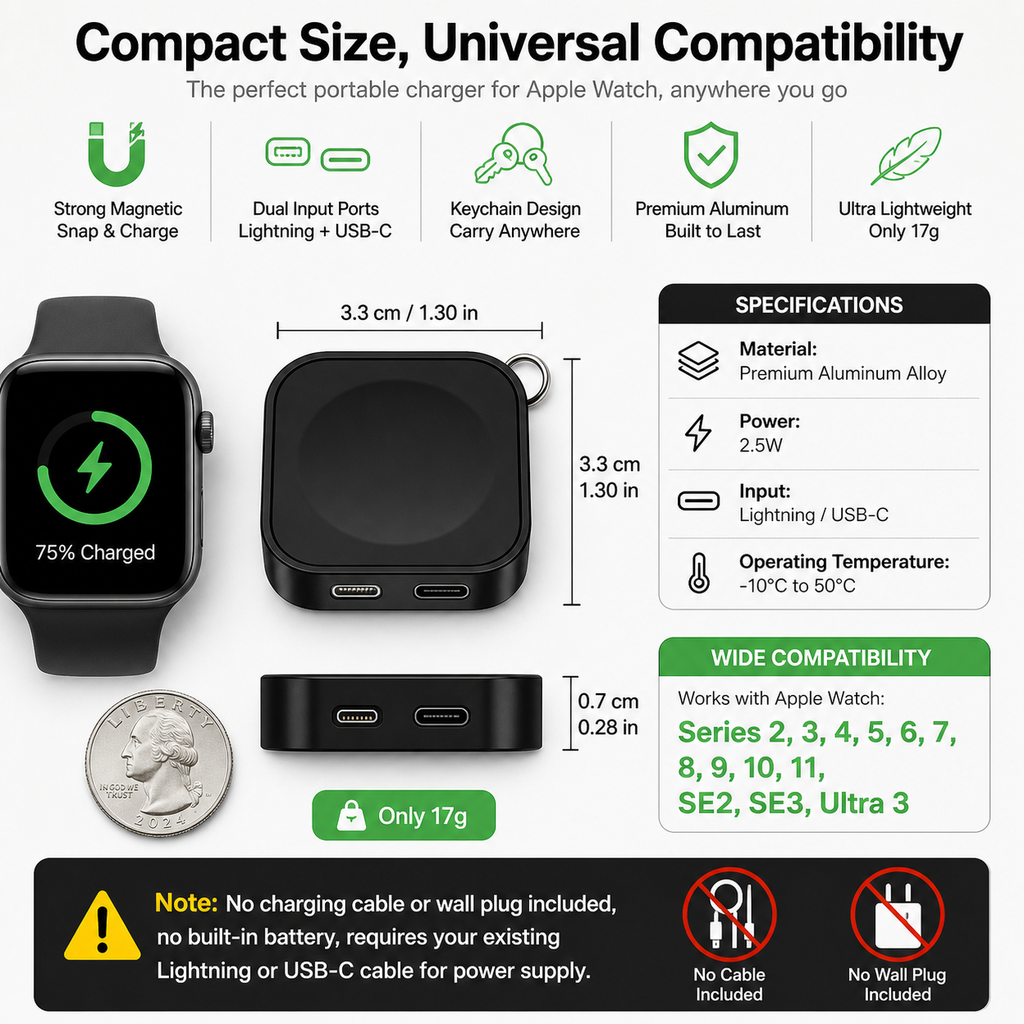 Watch charger: 2.5W magnetic wireless charger