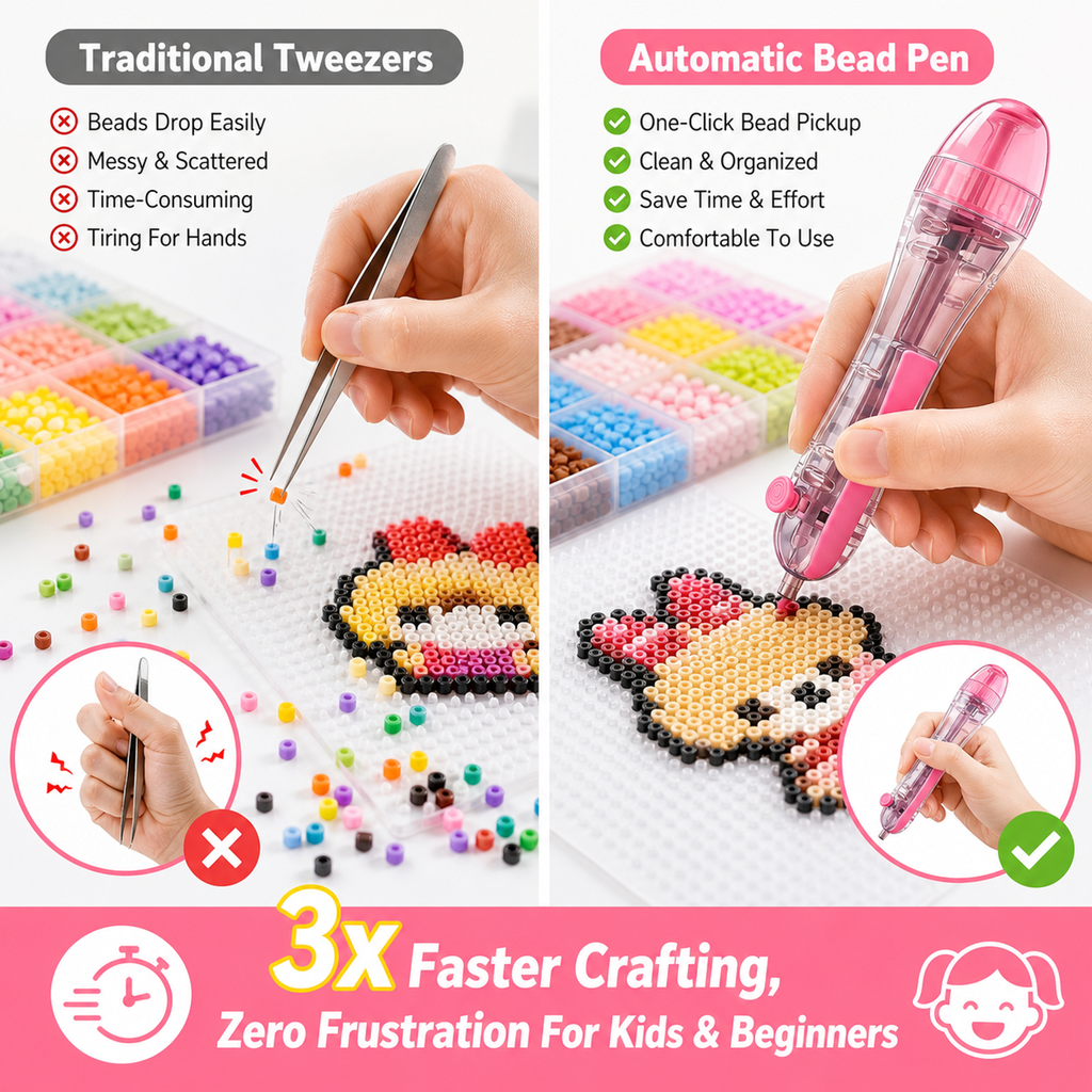 DIY Fuse Bead 2-Piece Set with Automatic Bead-Placing Pen